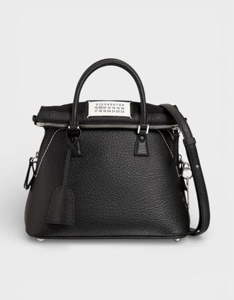 Maison Margiela Womens Maison Margiela Mini 5AC Grained Leather Top Handle Bag Black - Size: ONE size