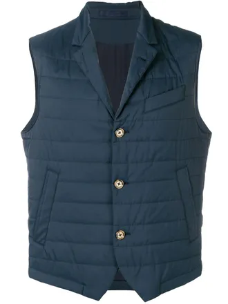 Eleventy gevoerde bodywarmer - Blauw