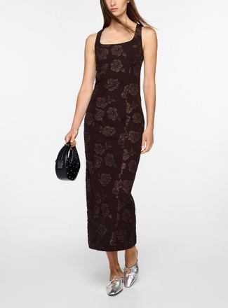 Rotate Womens Tonal floral appliqu&eacute;s midi dress