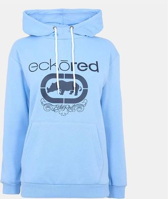 Ecko Womens Madison Crocodile Print Hooded Neck Long Sleeve Sweatshirt - Blue - Size: 12