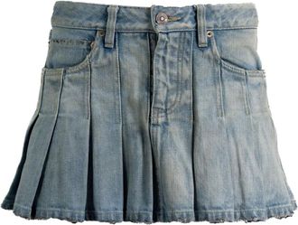 Balenciaga Minigonna denim plissettata - Blu