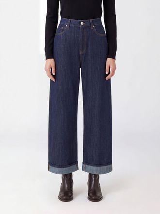 P.A.R.O.S.H. P. A.R. O.S. H. Jeans wide leg a vita alta in denim di cotone con risvolto