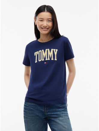 Tommy Hilfiger Womens Varsity Tommy Logo T-Shirt - Preppy Navy - XXL