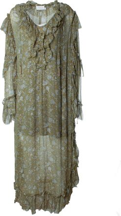 Zimmermann Riffle green floral printed maxi dress