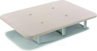 HOGAR 24 Hogar24 - Base Tapizada + Juego 6 Patas Cil&iacute;ndricas Madera Plata 80x190cm