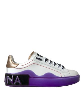 Dolce & Gabbana Witte Leren Portofino Lage Sneakers Schoenen