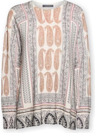 Elena Miro Geborduurde trui met ronde hals - Dames - Ronde hals truien - Veelkleurig - XL - Nylon - Truien & Vesten
