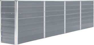 vidaXL Vidaxl - Jardinera Elevada Acero Galvanizado Gris 320x40x77 Cm