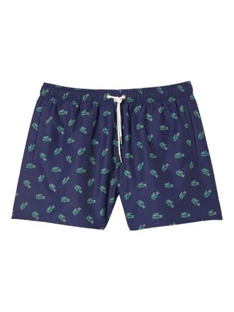 Lacoste logo-print swim shorts - men - Fabric - M - Blue