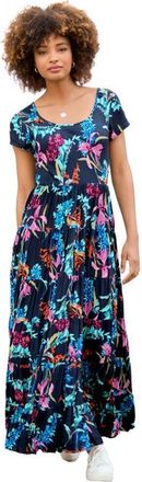 Joe Browns Short Sleeve Flowy Maxi Dress in Coral Reef Floral at Nordstrom, Size 14