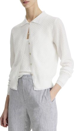 Vince Double Layer Mesh Cardigan