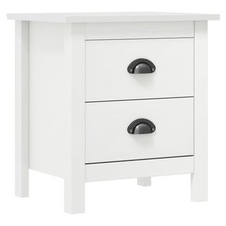 Berkfield Home Bedside Cabinet Hill 2 pcs White 46x35x49.5 cm Solid Pine Wood