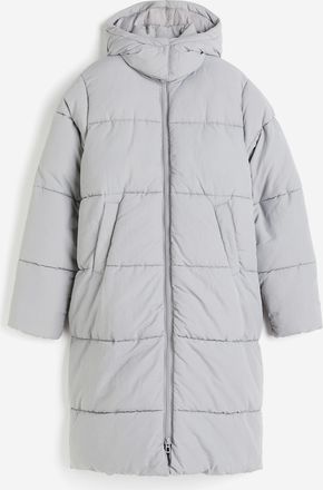 H&M Lange Puffer-Jacke - Grau
