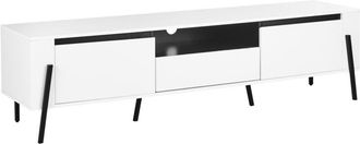 Beliani Beliani - Mueble tv patas de metal armarios cajón de almacenaje blanco Blackpool
