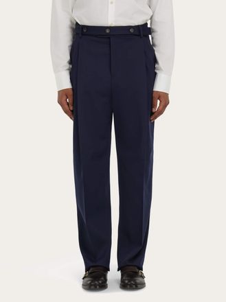 Ferragamo Uomo Pantalone con cintura e bottoni Blu