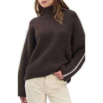 Rag & Bone Ingrid Turtleneck Rib Sweater in Brown at Nordstrom Rack, Size Medium