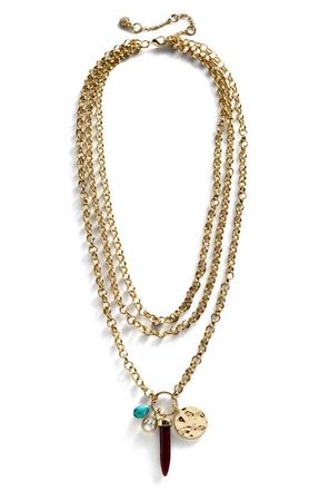 BaubleBar Layered Pendant Necklace in Gold Multi at Nordstrom