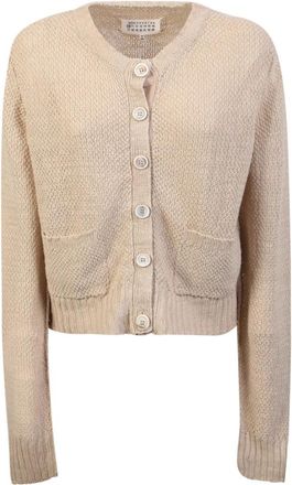 Maison Margiela Hennep Cardigan - Dames - Vesten - Beige - S - Hennep - Truien & Vesten