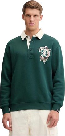 Emporio Armani Sweatshirt met knopen - Heren - Sweatshirts & Hoodies - Groen - Maat: L Katoen