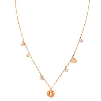 Piaget Rose 18k Rose Gold 0.38 CT Diamond Necklace