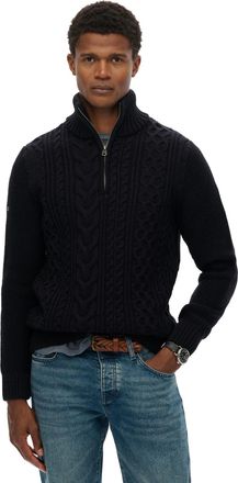 Superdry half zip trui donkerblauw acryl gebreid