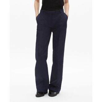 The Kooples Brede broek met rechte pijpen van katoenlinnen