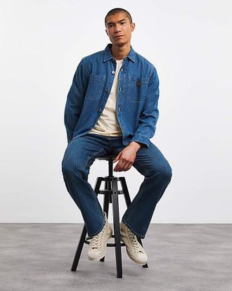 Jacamo Stonewash Loose Fit Stretch Jeans