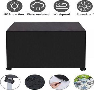 OEM Funda Protecci&oacute;n Jard&iacute;n - Tejido Oxford 420d Impermeable - Para Mesa Y Sillas - 120 X 120 X 74 Cm - Negro