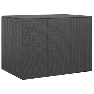 Berkfield Home Garden Cushion Box PE Rattan 145x100x103 cm Black | Size: 145 x 100 x 103 cm
