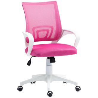 HOMCOM Silla de oficina 57x55x109 cm rosa