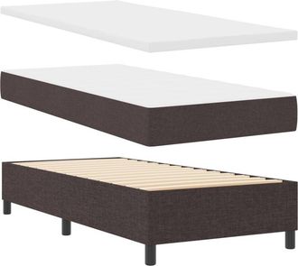 vidaXL Vidaxl - Box Spring Bed with Mattress Dark Brown 100 x 200 cm Fabric