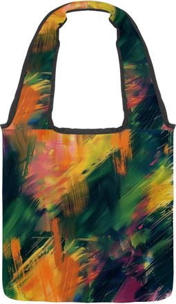 Generic Colorful Art Print Reversible Canvas Shoulder Tote - Double-Sided Print, 12oz Cotton, 27cm Drop, Fold-Flat Bag for Travel, Shopping, Street Outings