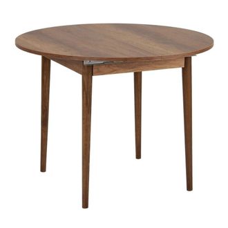 Calicosy Mesa de comedor extensible de 100 a 131 cm redondo - nogal