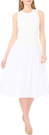 1.State Mixed Media Tank Midi Dress in Ultra White at Nordstrom Rack, Size X-Large