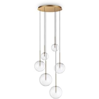 Ideal Lux Lampadario a Sospensione Moderno Equinoxe Metallo Ottone 6 Luci G4 2W Ip20