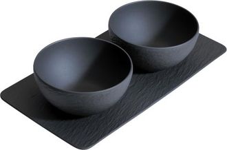 Villeroy & Boch Manufacture Rock 3 Piece Condiment Set in Black at Nordstrom