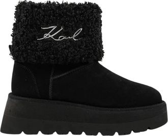 Karl Lagerfeld Skylar Snow Boot - Dames - Winterlaarzen - Zwart - 36 EU - Leer - Schoenen