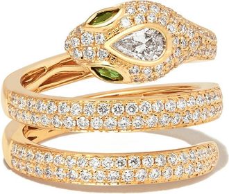 Anita Ko 18K Yellow Gold Snake Coil Diamond Pavé Ring - Womens - Diamond/Yellow Gold