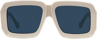 Loewe x Paulas Ibiza 56mm Mask Sunglasses in Shiny Beige/Blue at Nordstrom