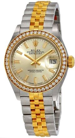 Rolex Lady-Datejust Silver Dial Ladies Steel and 18kt Yellow Gold Jubilee Watch 279383SSJ