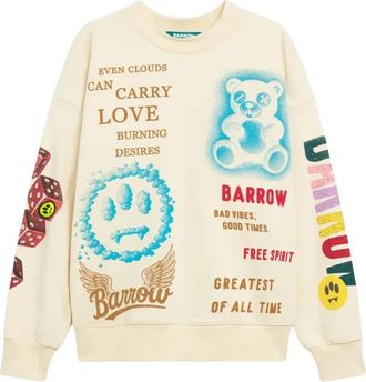 Barrow Felpa con stampa Girocollo Profili a coste - - Sweatshirts & Hoodies - Uomo - Beige - S