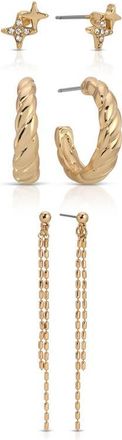 Ettika 3 Pairs of Earrings in Gold at Nordstrom