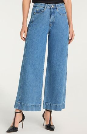 Cinq &agrave; Sept Betsy Wide Leg Jeans in Blue Mirage at Nordstrom, Size 00