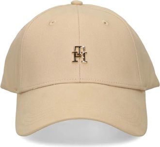 Tommy Hilfiger logo-plaque baseball cap - women - Organic Cotton - One Size - Neutrals