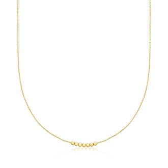 RS Pure by Ross-Simons Italian 14kt Yellow Gold Beaded Centerpiece Necklace