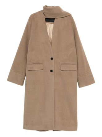 Eleh Jas met knopen en sjaal - Beige