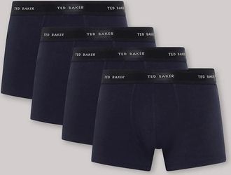 Ted Baker Mens 4 Pack Plain Design Trunk - Navy - Size: 32/34/35