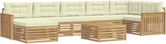 vidaXL Conjunto De Sof&aacute;s De Exterior 8 Uds. Blanco Y Crema Vidaxl