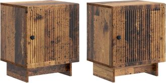 vidaXL Armario De Noche 2 Uds. Madera Envejecida 43 X 34,5 X 50 Cm Vidaxl
