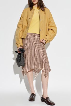 Acne Studios Polo Shirt With Printed Logo, Womens, Yellow